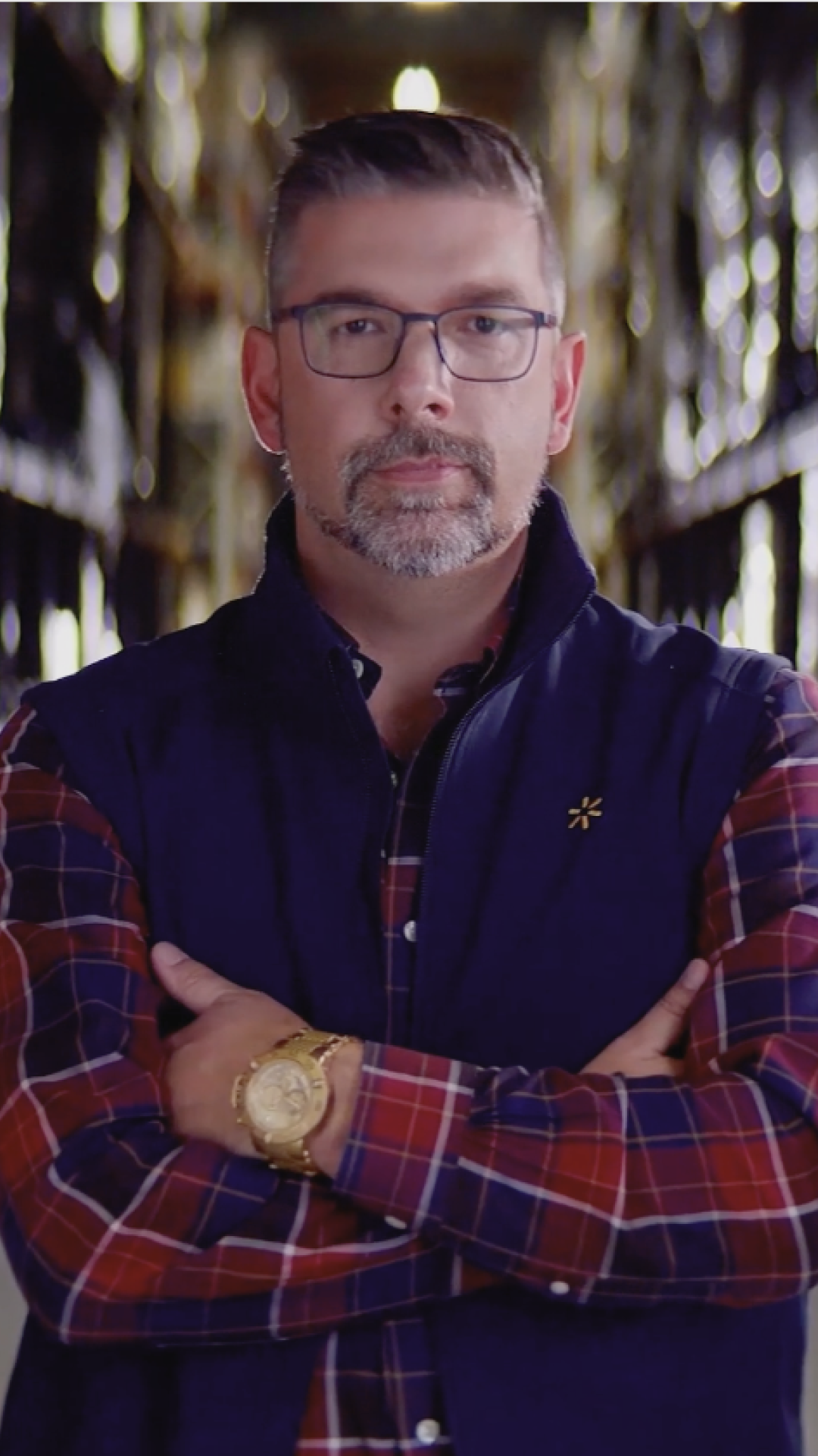 Walmart testimonial video preview with play button and quote overlay.